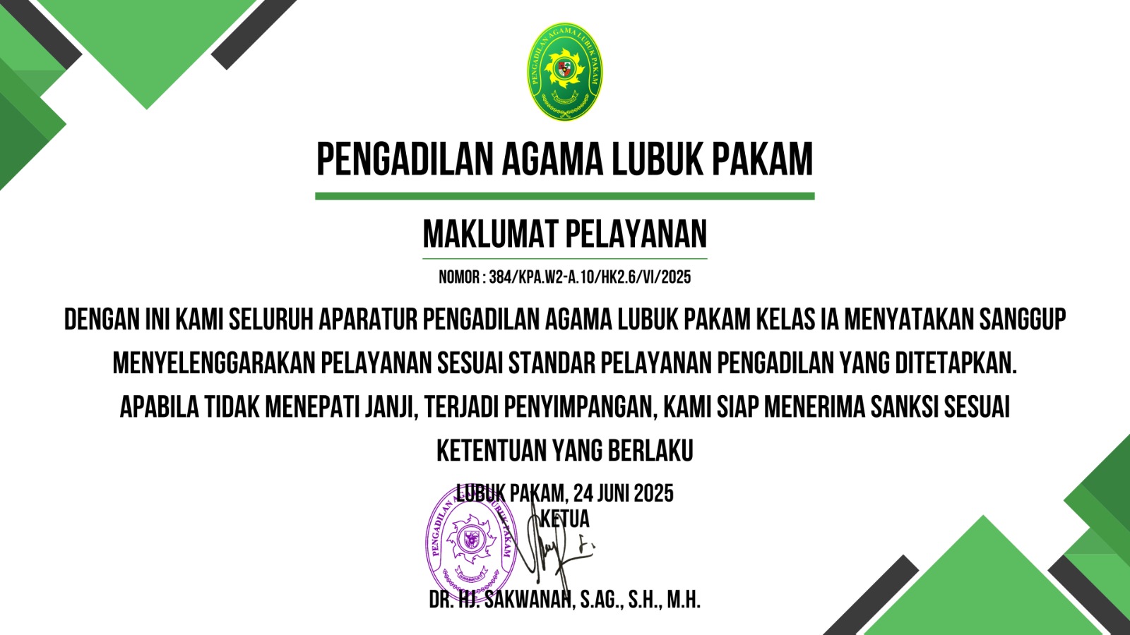 Maklumat Pelayanan 2024